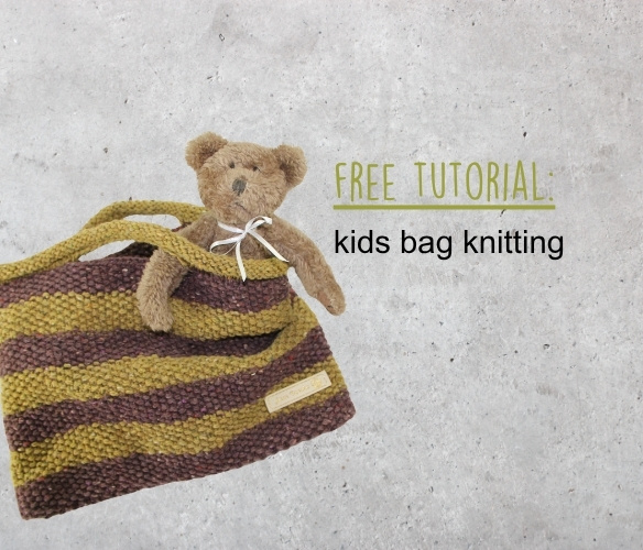 Knitted bag for kids with soft handmade design