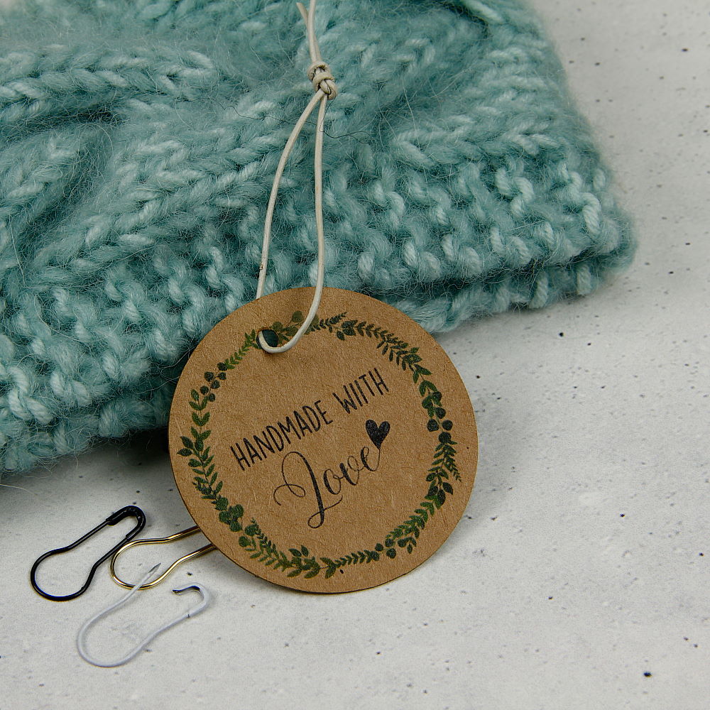 Kraft paper  -  Hang tag "HANDMADE WITH LOVE"