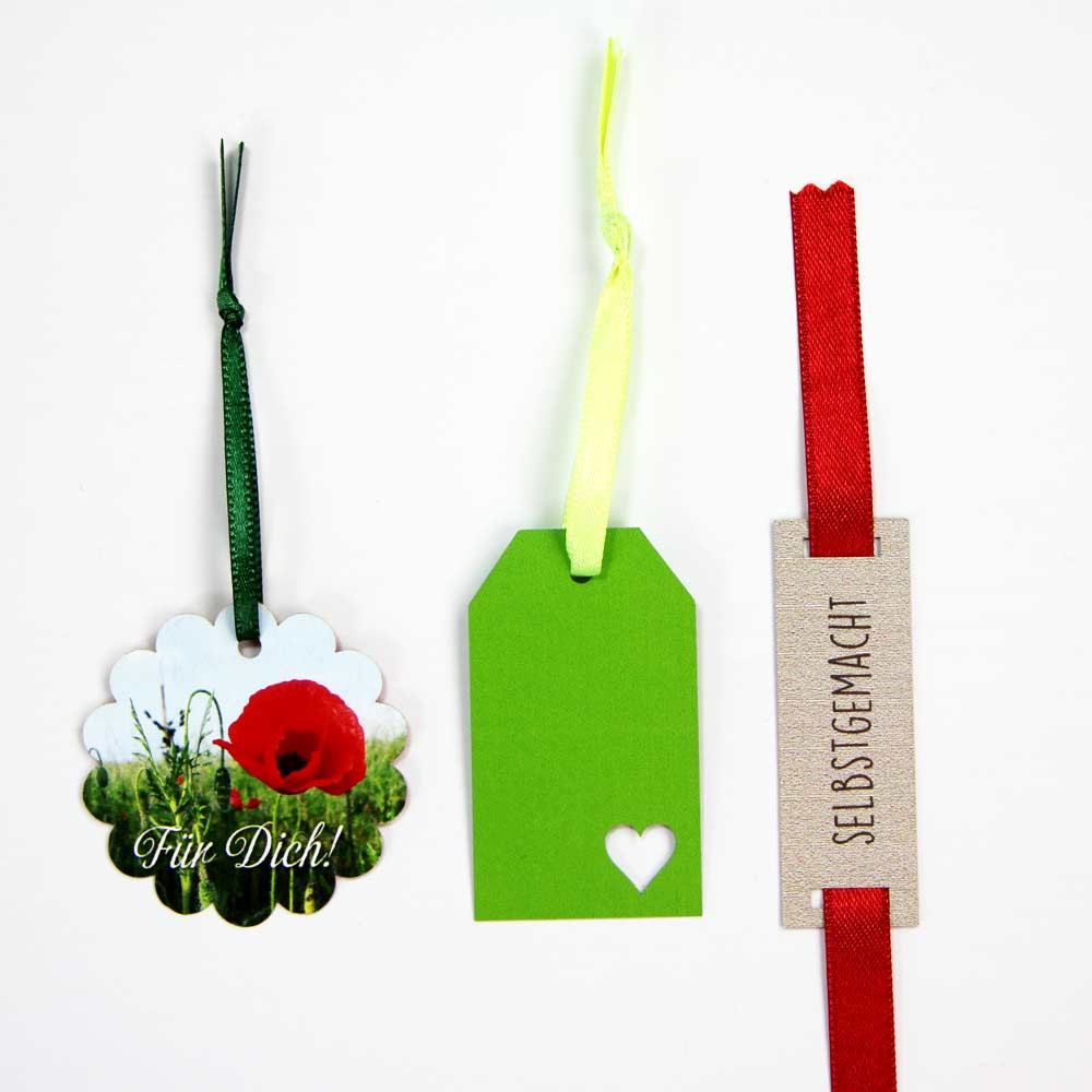 Satin ribbon for hang tags