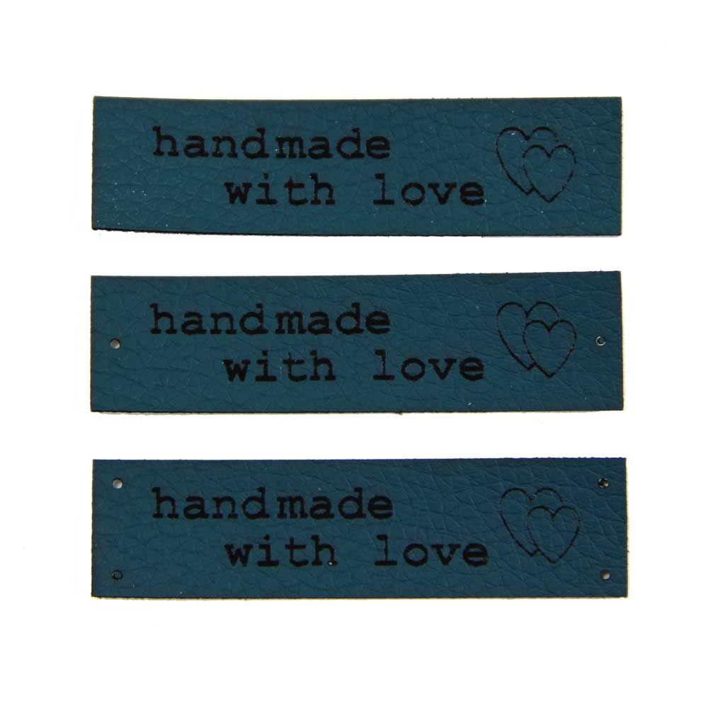 Artificial leather labels "handmade with love"
