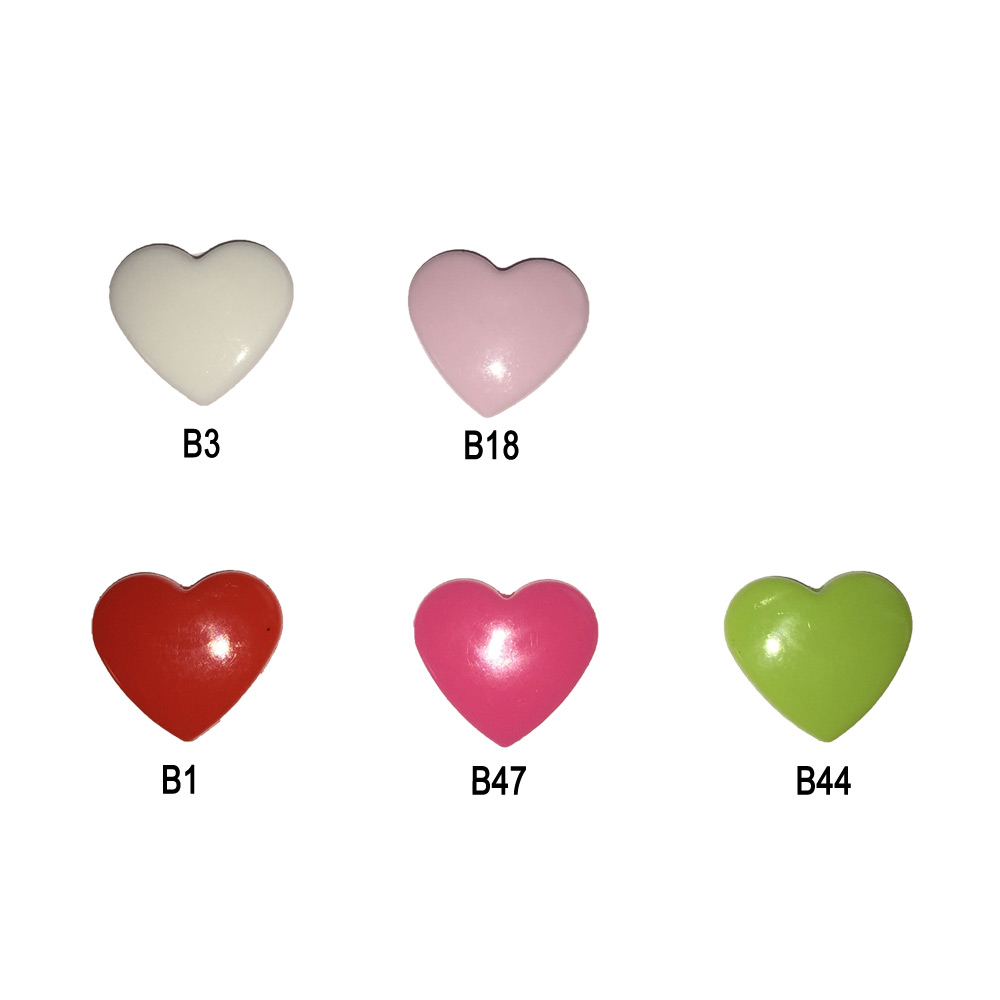 Plastic Pins - Heart (Kam Snaps)