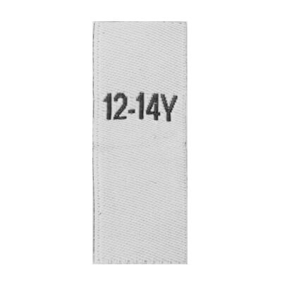 woven size labels for kids - size 12-14Y