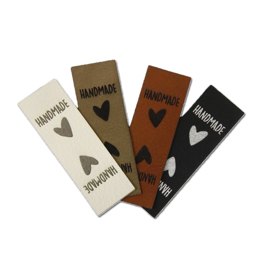 Premium artificial leather labels "handmade"