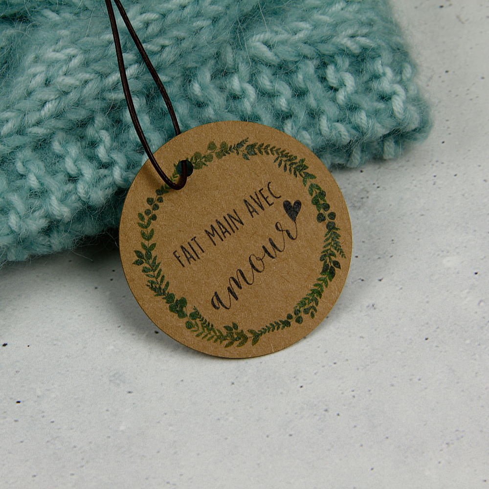 Kraft paper  -  Hang tag "HANDMADE WITH LOVE"
