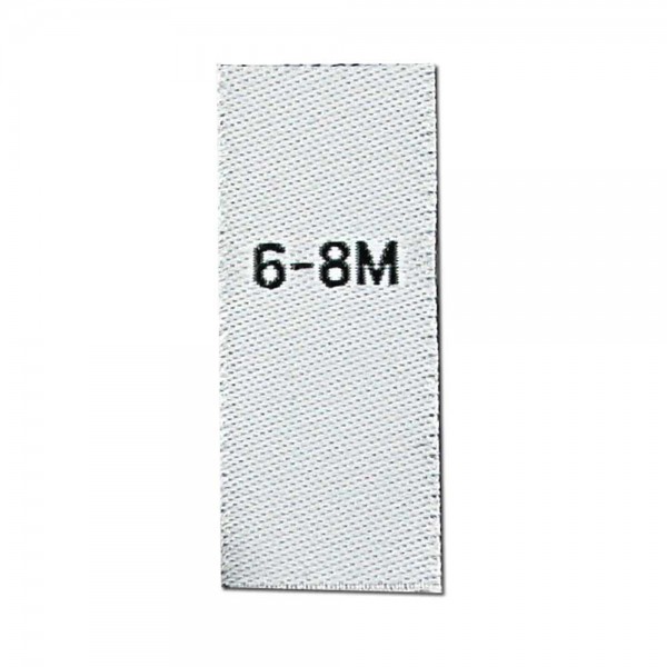 Größenetiketten für Kinder 6-8