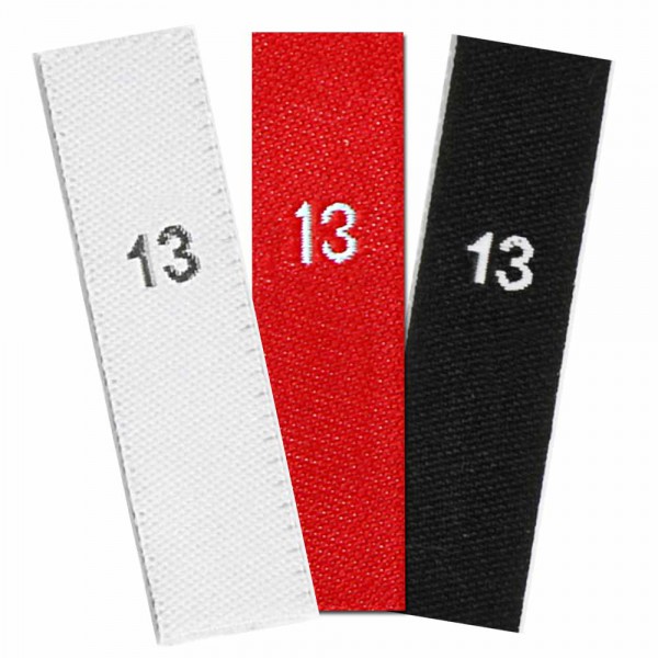 woven size labels - number 13