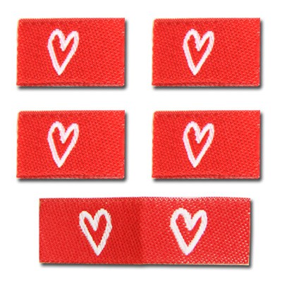Fix&Fertig - Étiquette textile avec un cœur rouge/blanc 2
