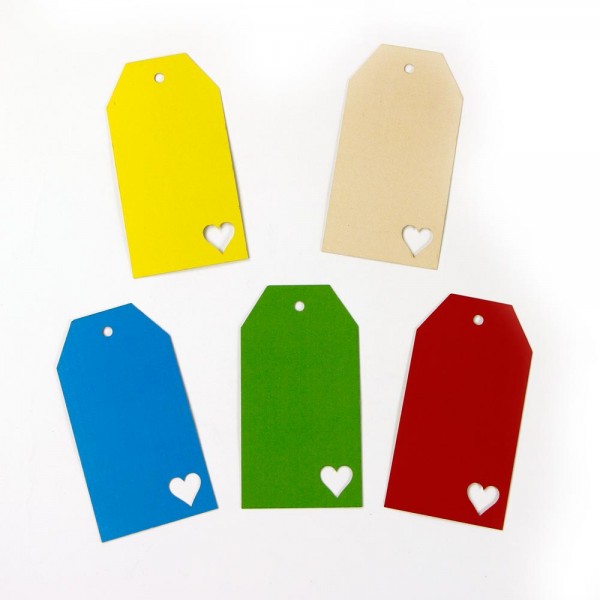 Hang tags | étiquettes volantes avec le poinçons "cœur"