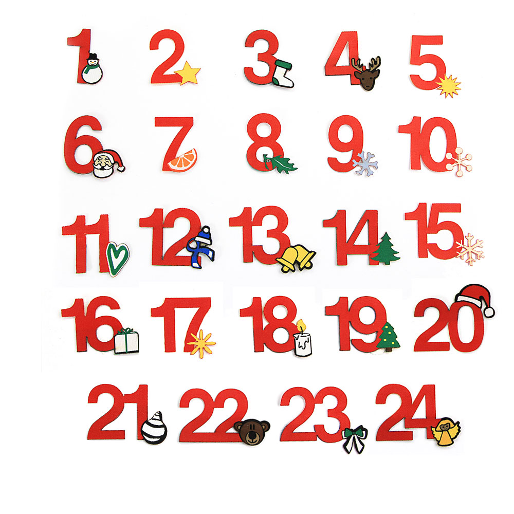 Advent Calendar Numbers Glitter Dogs Ironing Picture in 33 Colors Advent Calendar Numbers to Iron