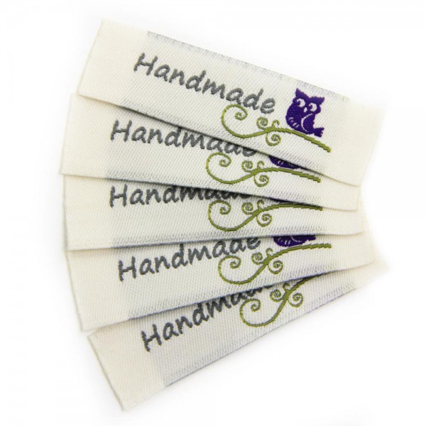 Fix&Fertig - Étiquette textile „ handmade avec chouette“