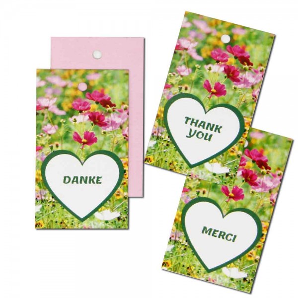 Hang tags | étiquettes volantes "MERCI" - fleurs