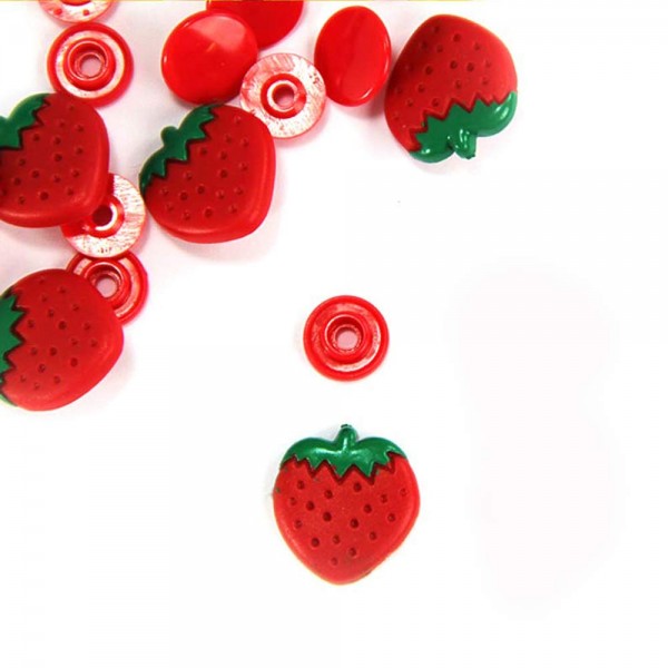 Strawberry shaped plastic pins (Kam Snaps)