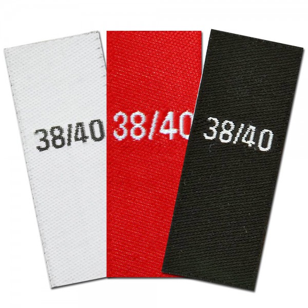woven size labels - size 38/40